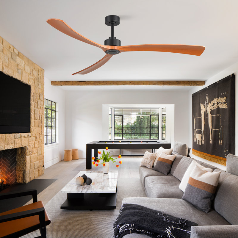  Laurissa 72 Inch Ceiling Fans without Lights, Large Ceiling Fans no Lights with Remote Control, 3 Blade Indoor Outdoor Ceiling Fan for Patios Living Room Bedroom