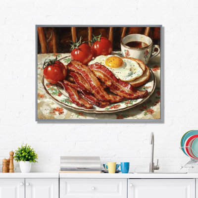 1950 s, petit déjeuner américain rétro - art mural petit déjeuner