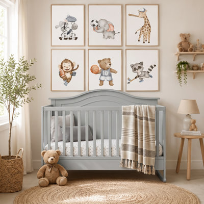 Andiona 53.74"W Traditional 5-in-1 Convertible Baby Crib