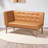 Imre Bench in Tan Faux Leather Upholstery and Walnut Finished Wood, 31.6'' H X 73.25'' W X 53.25'' D