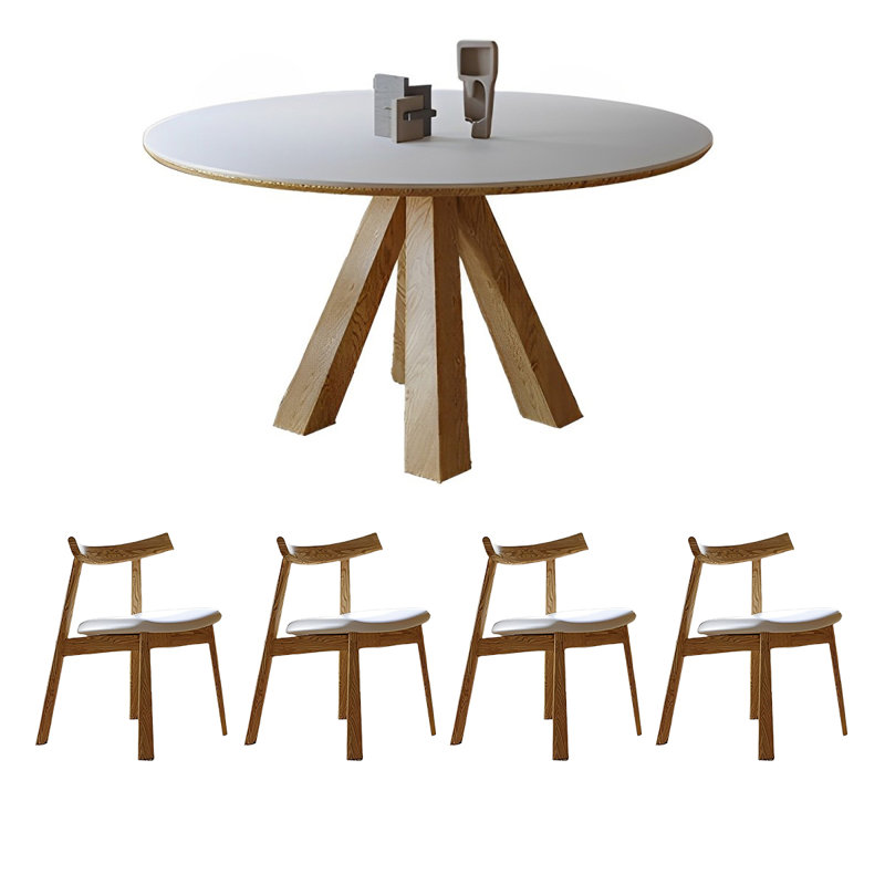 Ensemble simple de table de salle à manger et de chaises, H 29,52 po x L 47,24 po x l 47,24 po