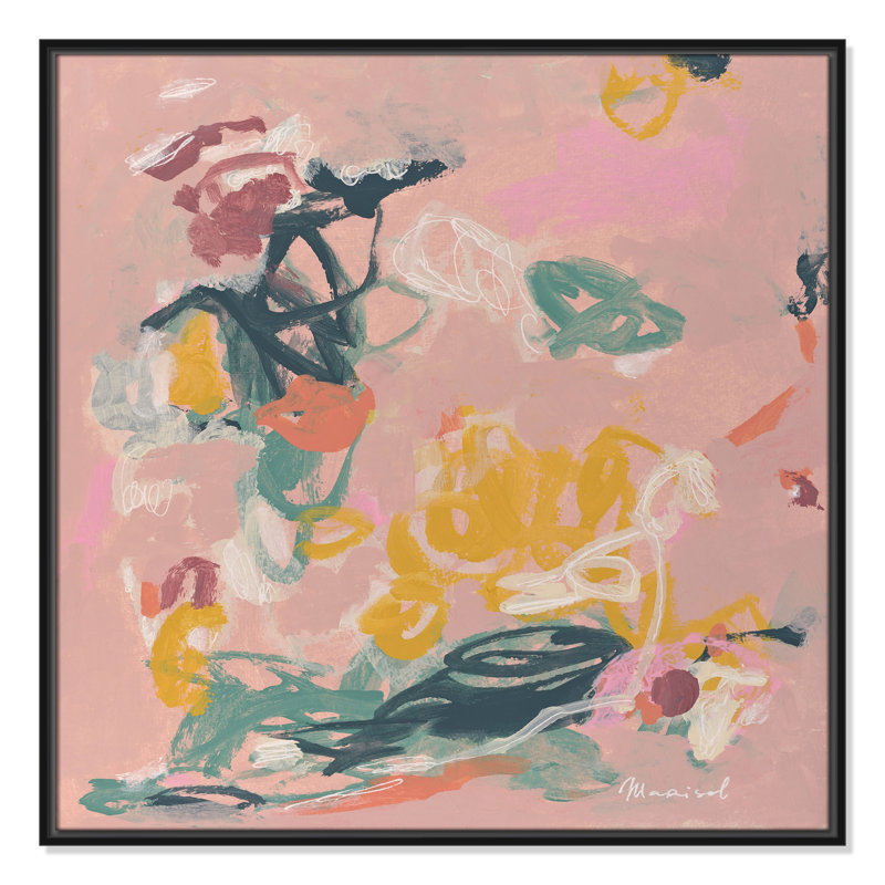 La vie en rose, reproduction carrée par Marisol Evora, Noir, H 31,5 po x l 31,5 po