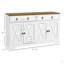 Buffet, armoire à buffet avec 2 tiroirs, 2 armoires de rangement, 4 portes de style grange et tablettes réglables, table de ferme avec rangement