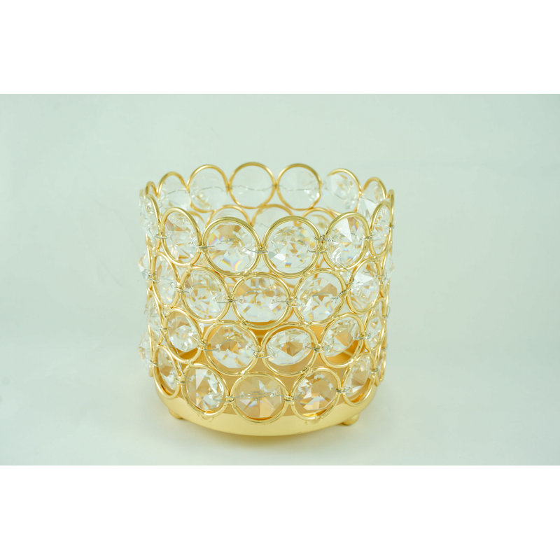 Votive en métal cristal, H 4 po x l 4 po x P 4 po