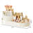 Makeup Organizer Storage Box Large Capacity Multiple Compartment Detachable Design 360-Degree Rotating Makeup Brush Holder