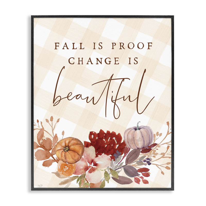 Fall Is Proof Change Is Beautiful Framed Giclee, design by Lux + Me Designs, 14" H x 11" W, Midnight Black Framed Giclee