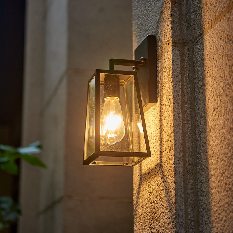 Lampe murale d'extérieur 1 lumière avec verre transparent
