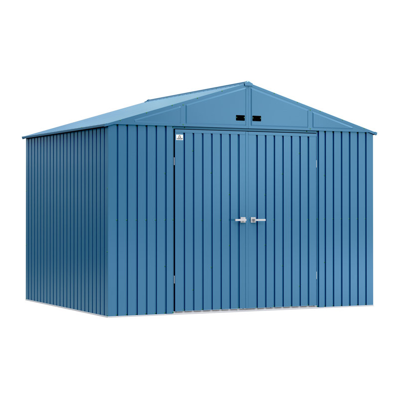 Elite Steel Storage Shed, 10X8, Blue Grey, Blue 