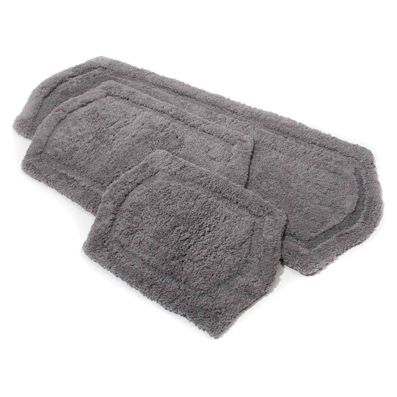 Joni Memory Foam Non-Slip Bath Rug, Grey