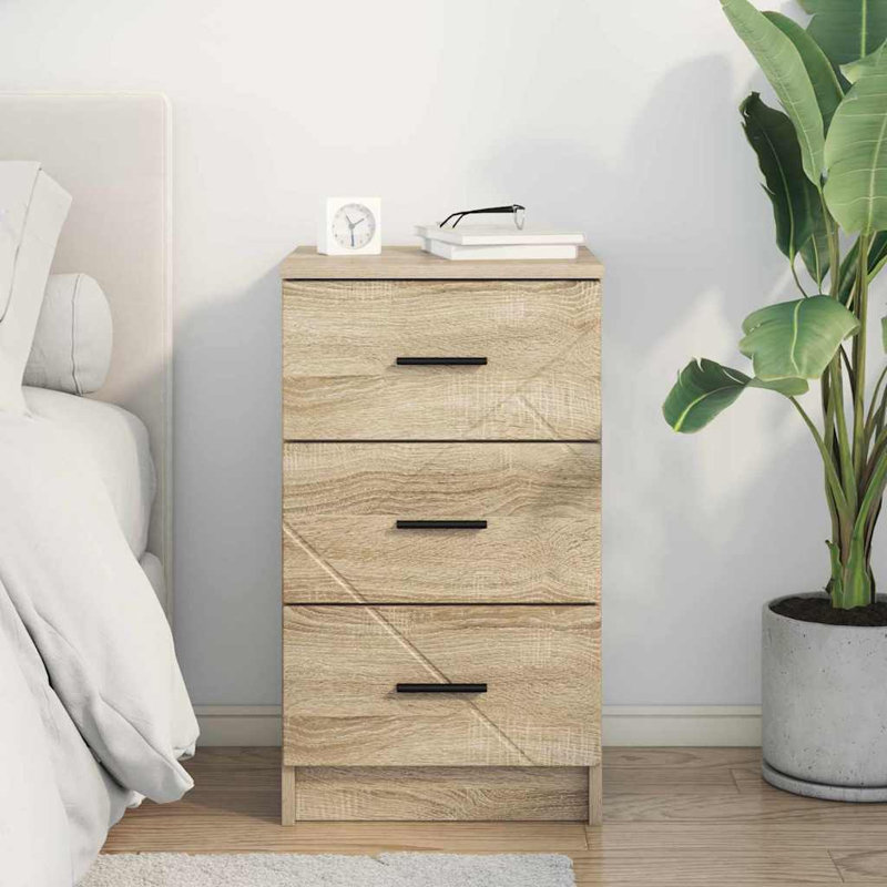 38cm W Manufactured Wood Bedside Table, Sonoma Oak