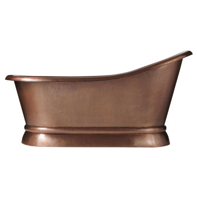 1676.4mm x 838.2mm Freestanding Soaking Copper Bathtub
