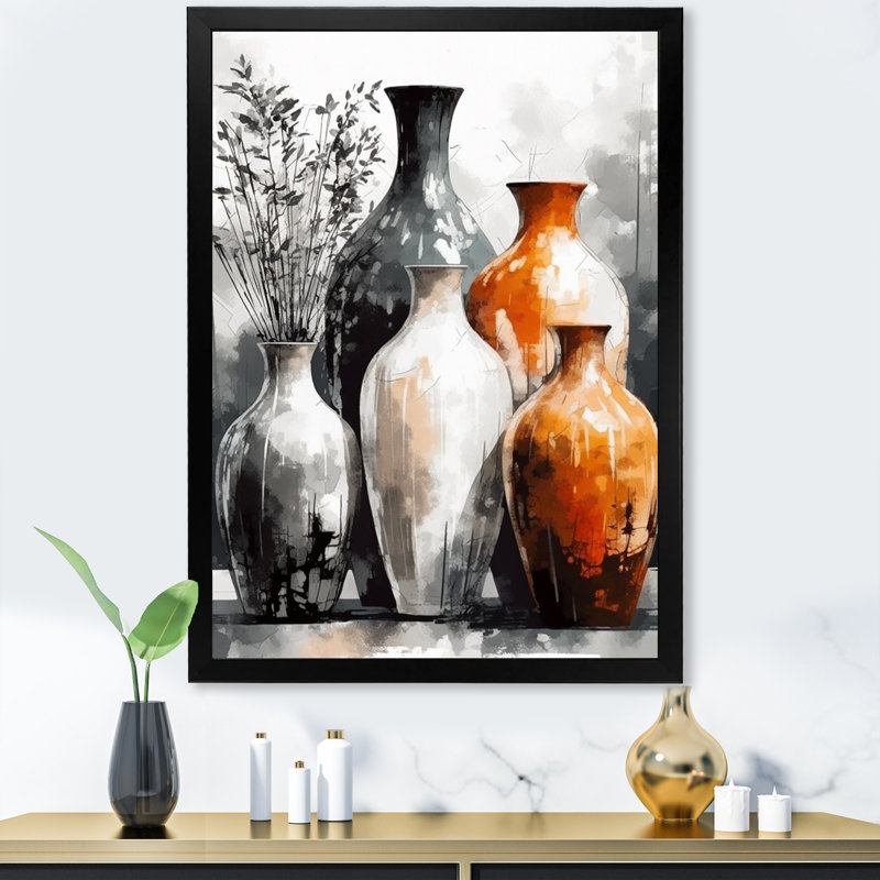 Vase Kayse, Cadre photo noir, H 32 po x l 24 po