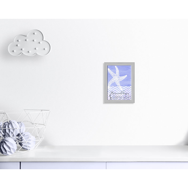 Adhésif décoratif «Mermaid Kisses», H 14 po x l 10 po x P 0,6 po, Cadre argenté
