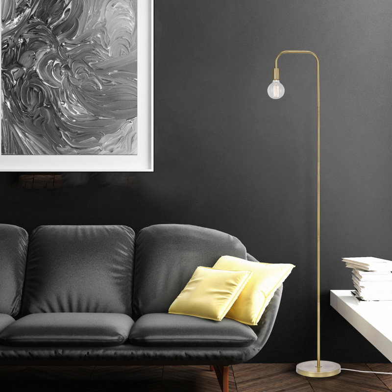 Lampe sur pied arquée 70 po Kazutaka, Laiton mat