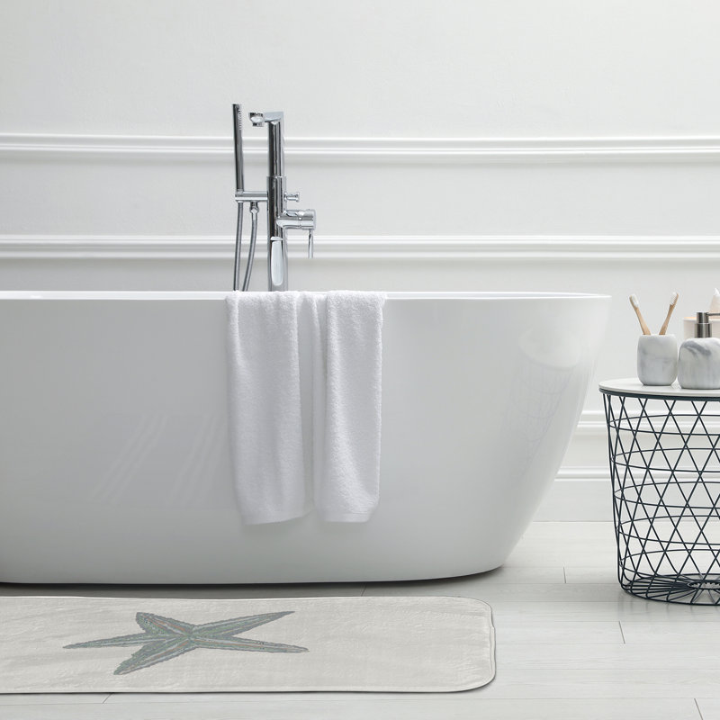Tapis de bain Beach, L 17 po x L 24 po, gris