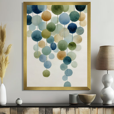 Watercolor Minimalist Meditation Stone Collage - Abstract Shapes Canvas Print Wall Art, Blue Modern Wall Decor