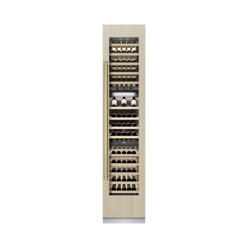 ZLINE Autograph 18 in. 9.0 cu. ft. Triple Zone 68 Bottle Panel Ready Hinge Column Wine Cooler with Accents, Left