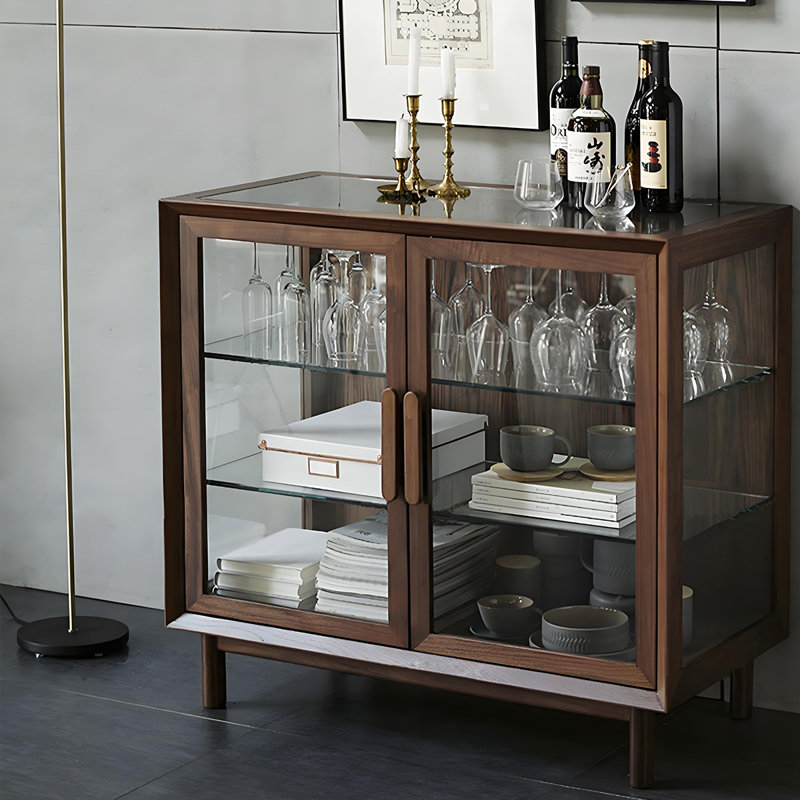 Table basse de 39,37 po de style japonais en bois massif brun