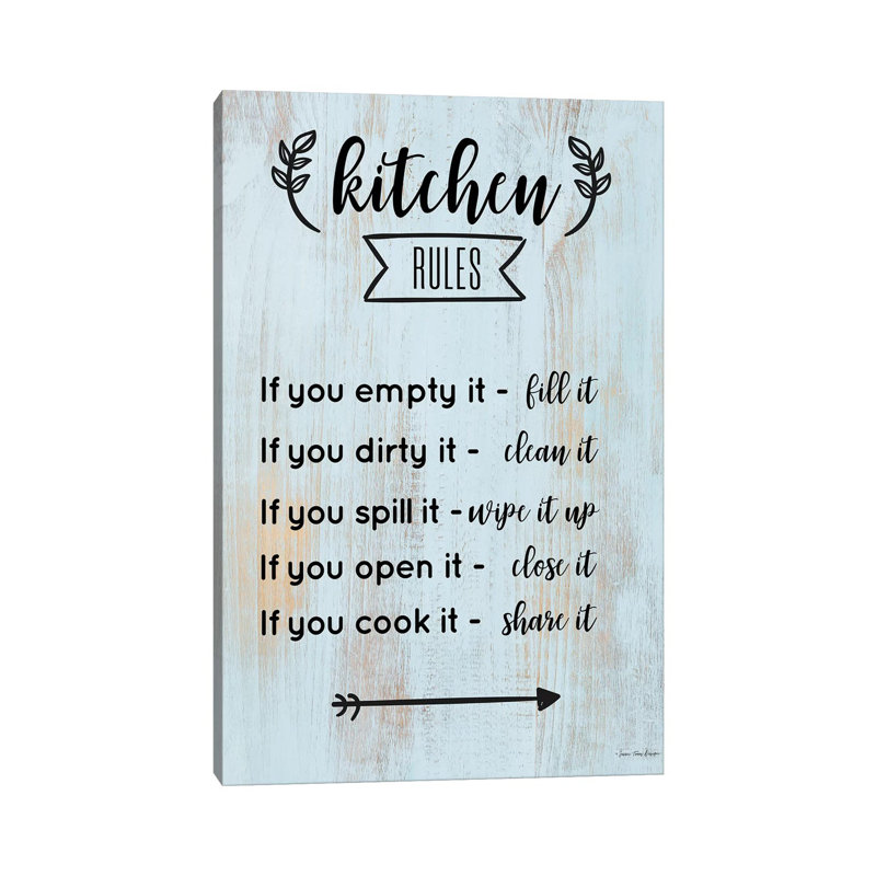 Kitchen Rules - Print on Canvas, 101.6cm H x 66.04cm W x 3.81cm D, Wrapped Canvas