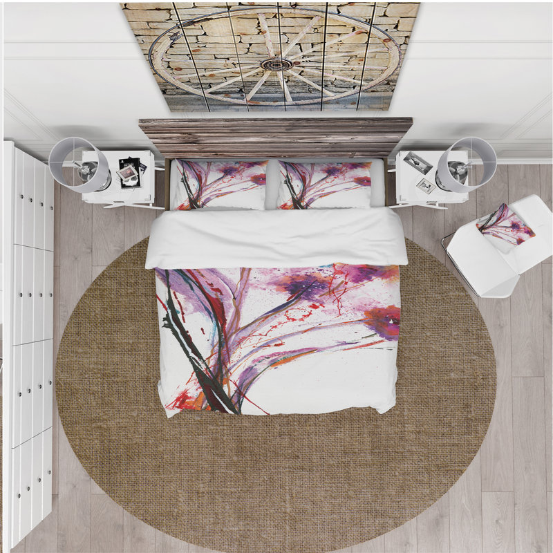 Polyester Abstract Duvet Cover Set, Twin Duvet Cover + 1 Sham
