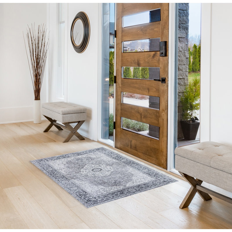 Gweltaz Constance Machine Washable Imagine Printed Chenille Rugs, Rectangle 2'8" x 4'2"