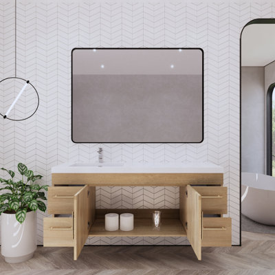 Bastri 59.06'' Single Bathroom Vanity with Acrylic Top