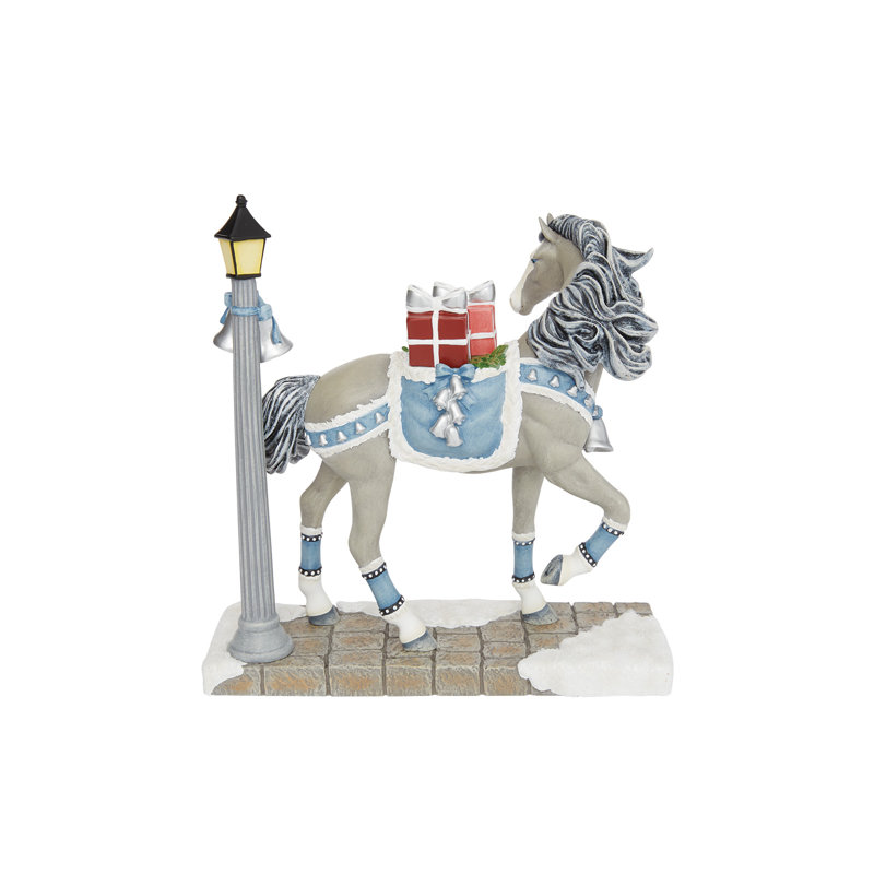Ornement de traînée de poneys peints, période de Noël dans la ville, cheval 8 po
