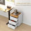 Armoire de rangement pour bureau à 3 tiroirs, tiroir de bureau sur roulettes avec plateau amovible, support pour imprimante sous le bureau avec rangement, blanc