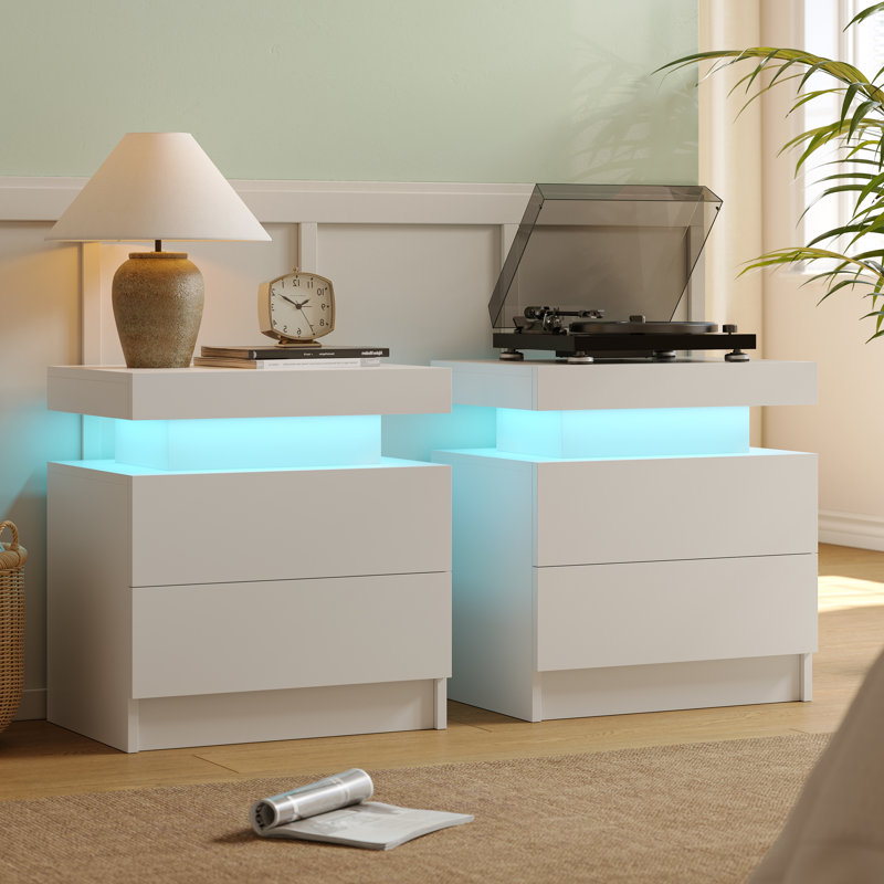 Ensemble de table de chevet 14 po, Blanc