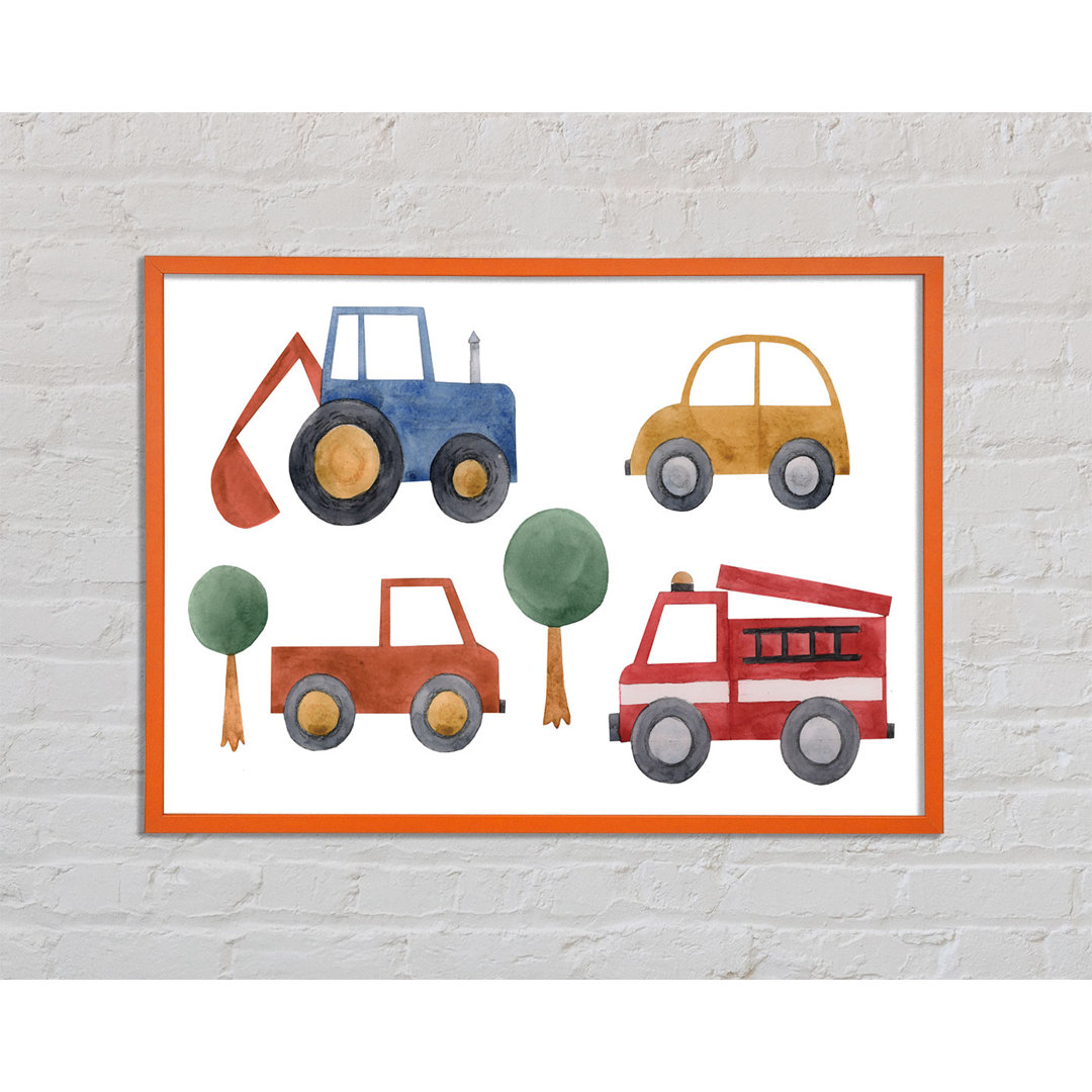 Childrens Vehicle Collection - Einzelne Bilderrahmen Kunstdrucke