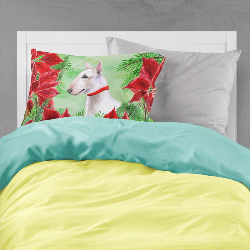 Taie d’oreiller poinsettas, Bull-terrier