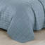 Ensemble de couvre-lit 3 pièces pour grand lit réversible en microfibre matelassée bleu-gris
