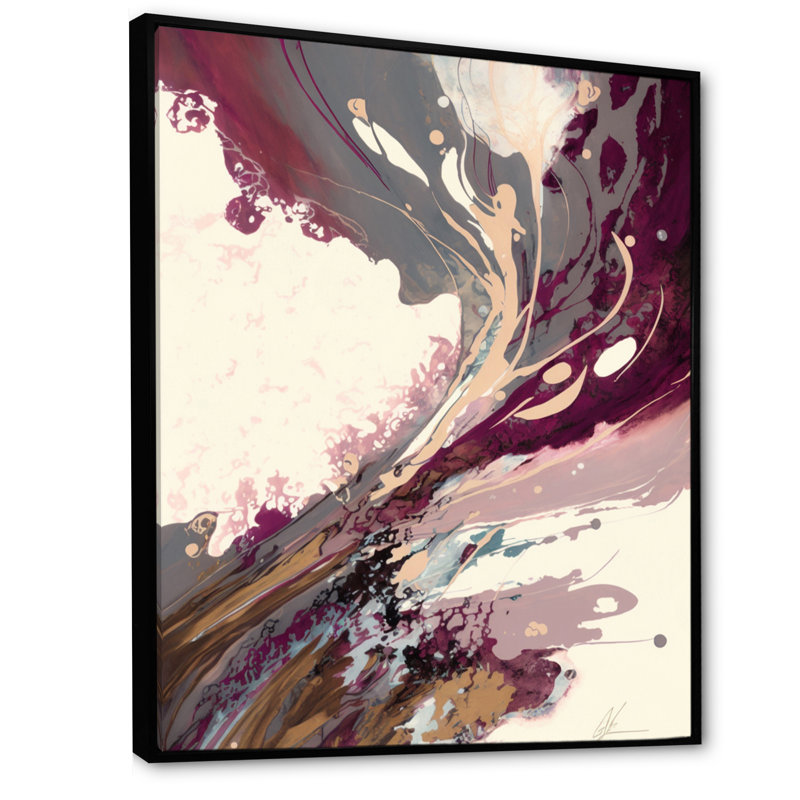 " Celebration In Raspberry Blush II ", 30" W x 40" H, Gold Floater Framed Canvas