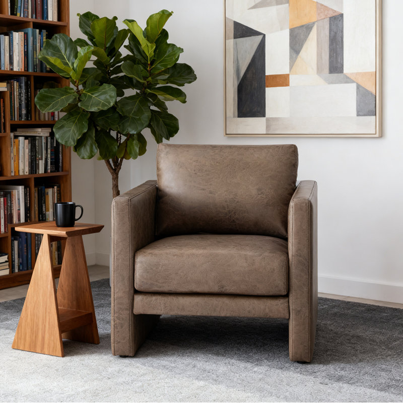Fauteuil en similicuir Tulo, Espresso