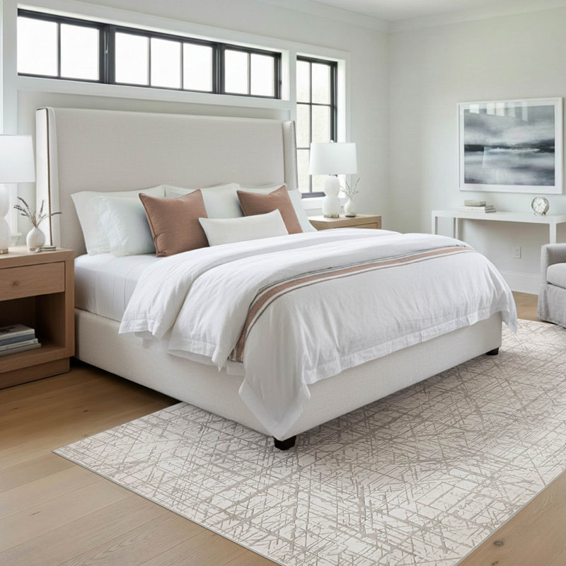 Tapis en chenille Aria Dream Mink, Ivoire ivoire, 6 pi 6 po x 9 pi 6 po