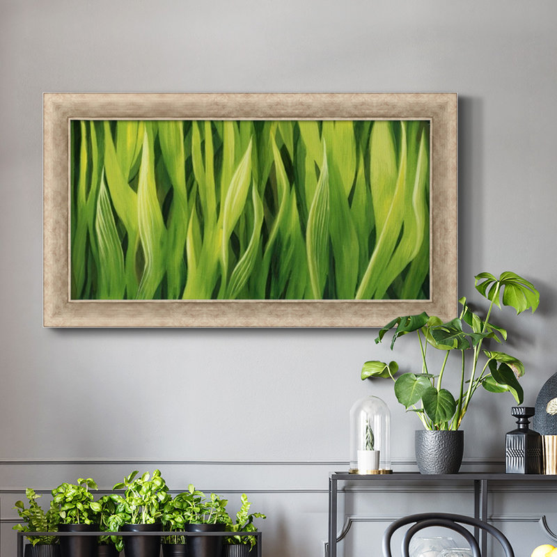 Toile encadrée de qualité supérieure Blades of Grass III - prête à être accrochée, H 25 po x l 45 po x P 1,25 po