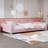 Full Size Sherpa Upholstered Daybed, Pink Sofabed with Cloud Backrest, Cozy Lounge or Guest Bed, No Box Spring Needed-1922536930-1922536943