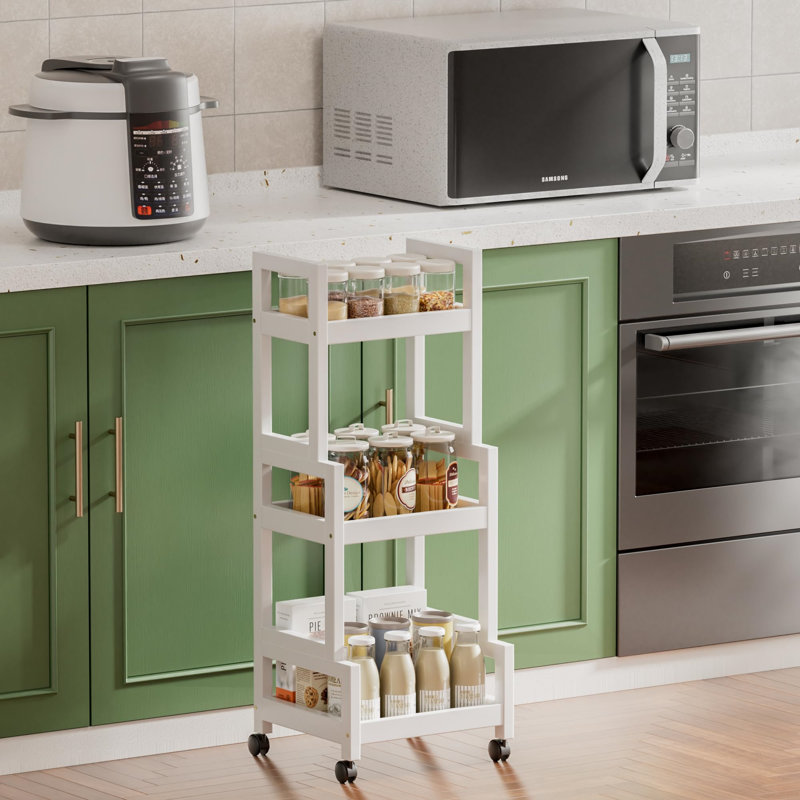 Ragib 32cm W Utility Cart with Wheels, White