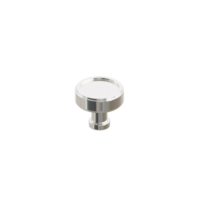 Poignée de meuble ronde Emtek, Laiton non laqué / nickel poli, 1 3/8"
