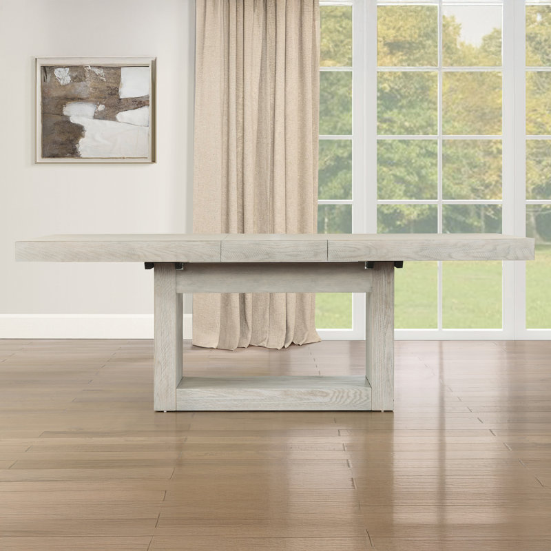 Kameah Extendable Solid Wood Base Dining Table, Toffee