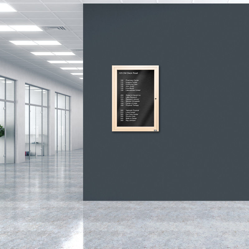 Tableau d'affichage mural fermé pour armoire d'annuaire, Ivoire thermolaqué, Un, H 36 po x l 24 po