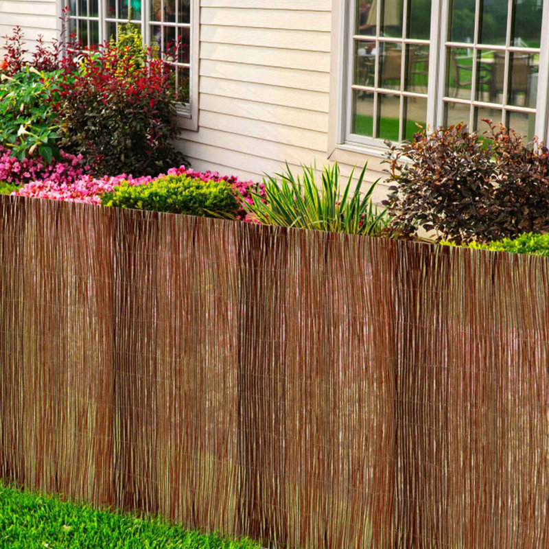 Enlow 59cm H x 500cm W Brown Wood Yard/Privacy Fence