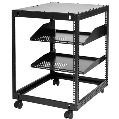 Support de service 12U avec profondeur réglable de 23 à 40 po, fixation au sol, capacité de charge élevée, écrous de cage et vis de palettes murales de mise à la terre