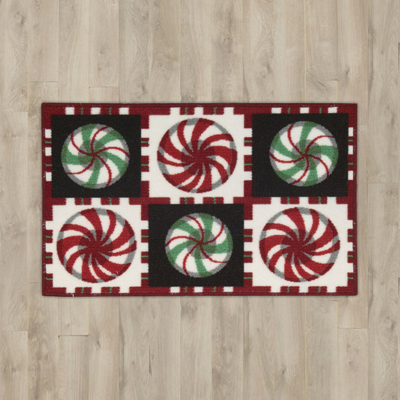 Tapis noir/blanc de noël