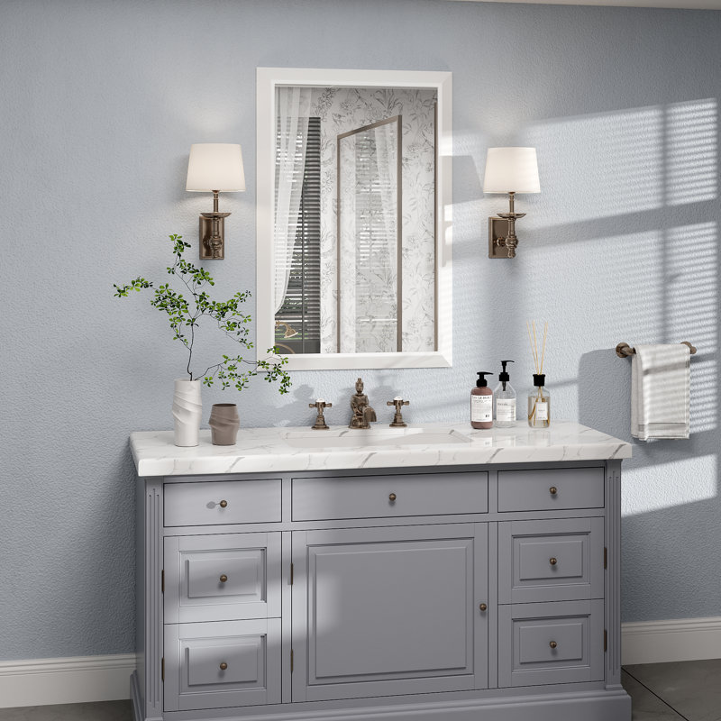 Miroir de meuble-lavabo mural Molly, 36 po x 24 po, Blanc