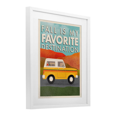 «Vintage Fall Favorite Destination», reproduction sous verre encadrée, design par Jilly Jack Designs