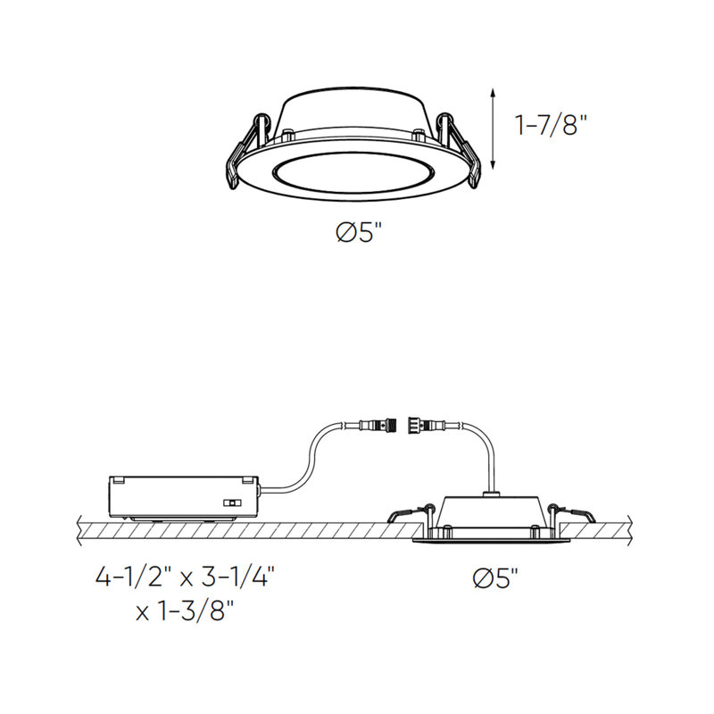 Ensemble d'éclairage encastré à DEL à température réglable de 4 po à température de couleur réglable à intensité variable Fusion