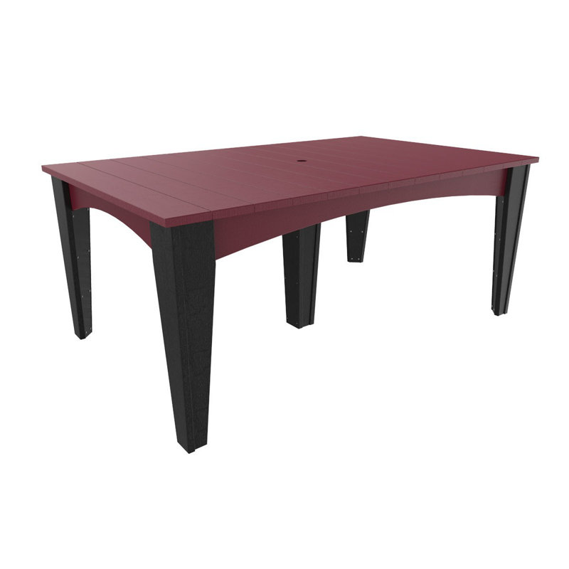Gullane Rectangular Outdoor Dining Table With Umbrella Hole , 22'' in. W 44'' in. D, Black, Cherrywood