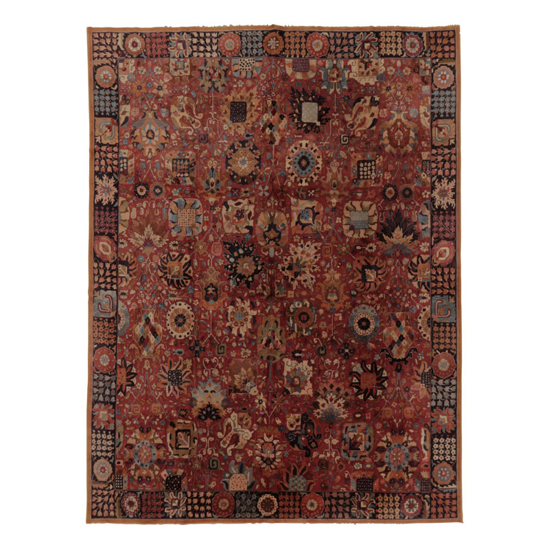 Vintage Swedish Rya Rug, Brown And Rust Ombre Scandinavian - Rug & Kilim