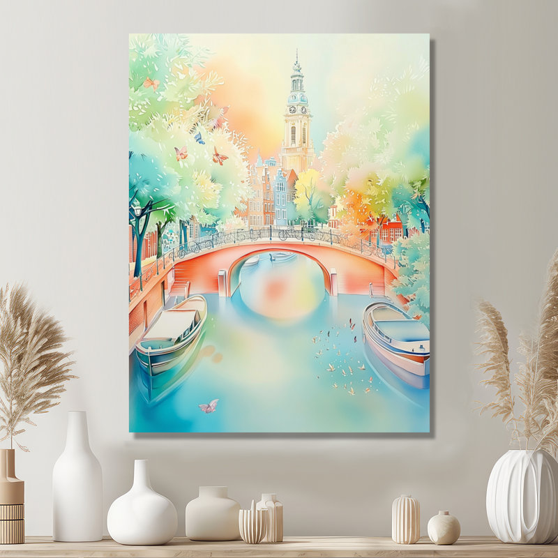 Amsterdam par The Summer I - Cityscapes, impression murale sur métal, impression sur métal, H 32 po x l 16 po x P 0,84 po